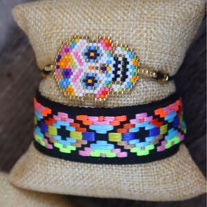 Colorful Woven Neon Aztec Bracelet